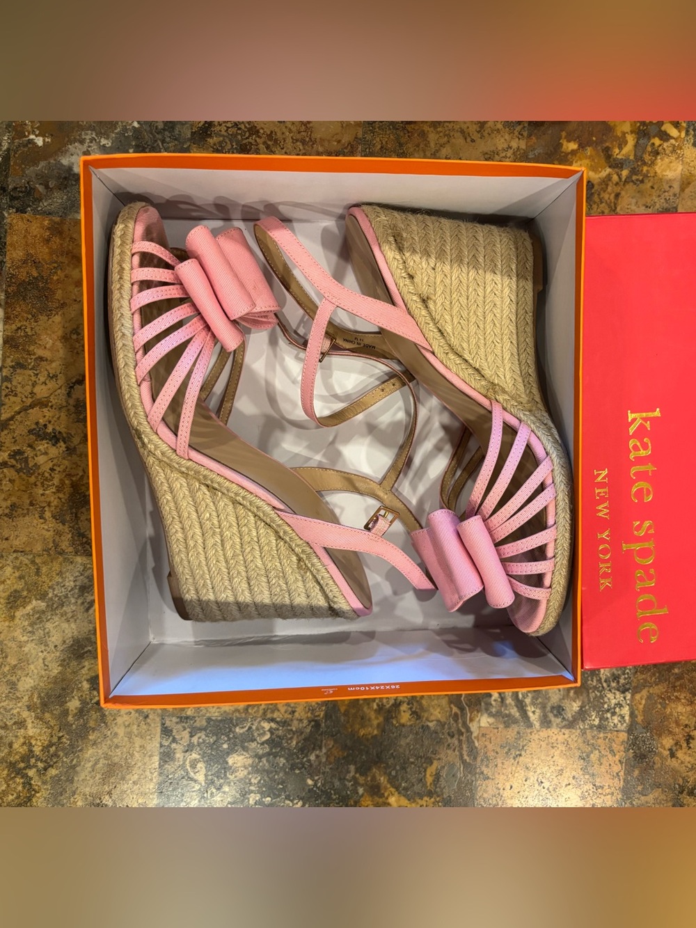 kate spade Pink Bow Espadrille Wedge Sandals